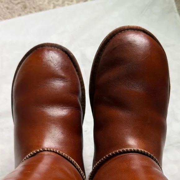 🌰 UGG 🌰 Women's Classic Short Water-resistant Leather •Chestnut • size 8 - Picture 2 of 13